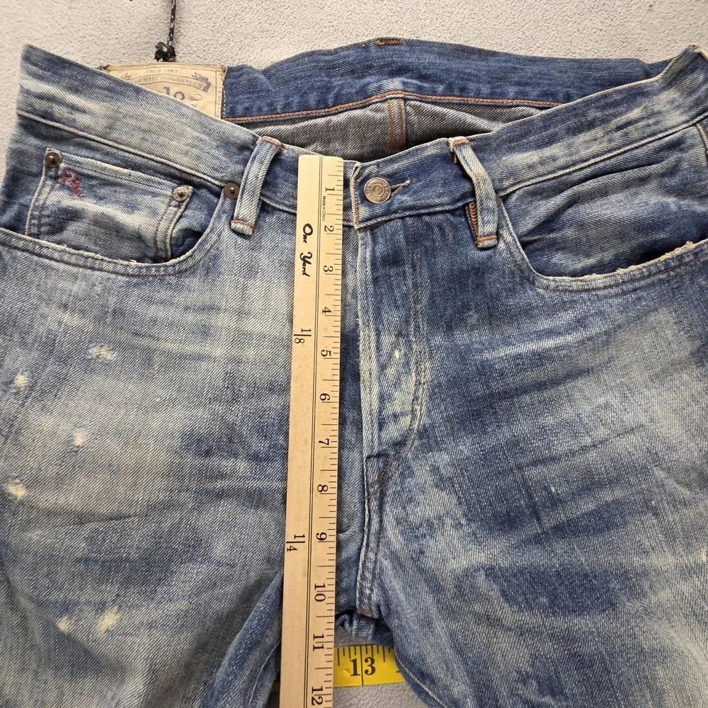 Polo Ralph Lauren Jeans Mens 32x32 Blue Selvedge Slim Straight Zip Fly